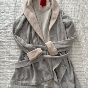 Cozy Gray and Cream Robe